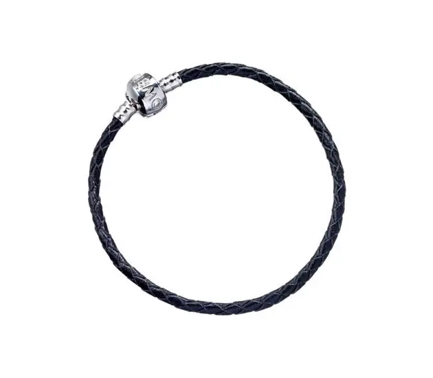 Zwart leren bedelarmband