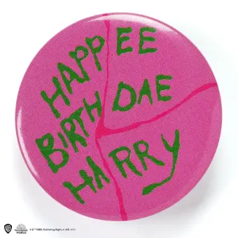 Happee Birthdae taart button