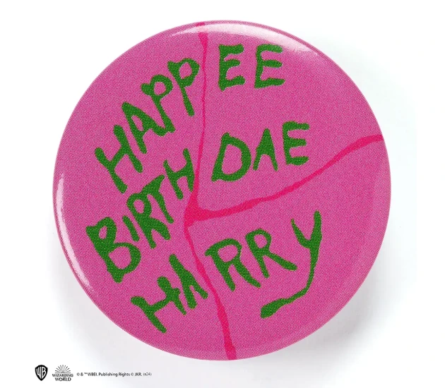Happee Birthdae taart button